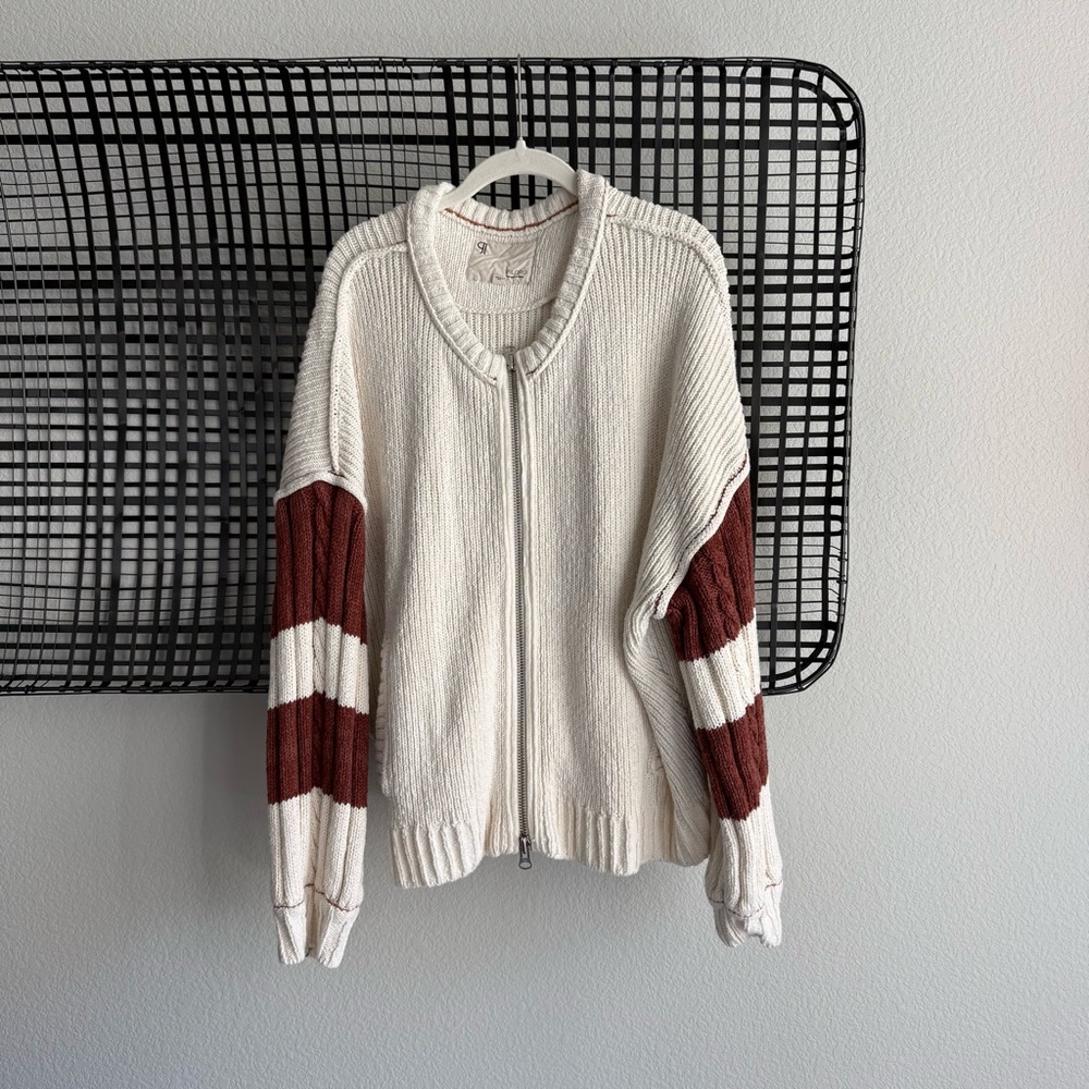 Anthropologie Pilcro Cable-Knit Icon Zip-Up Sweater - Picture 2 of 7